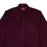 ST JOHN'S BAY Mens Plain Shirt Maroon Long Sleeve XL