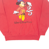 DISNEY Mickey Mouse Disney World Womens Sweatshirt Red USA L