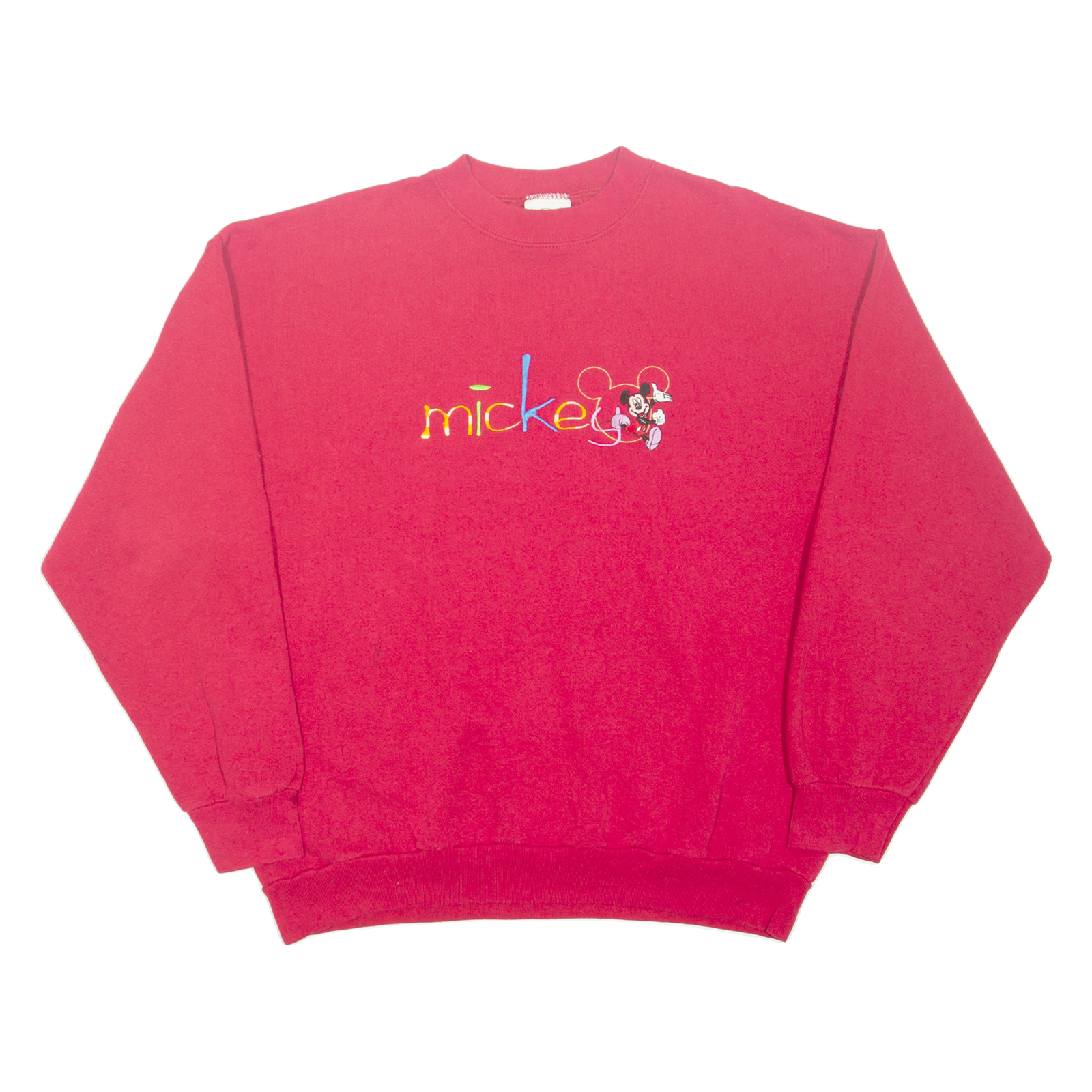 DISNEY Mickey Mouse Womens Sweatshirt Red USA L