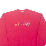 DISNEY Mickey Mouse Womens Sweatshirt Red USA L