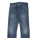 LEVI'S 513 Jeans Distressed Mens Blue Slim Straight Stone Wash W28 L30