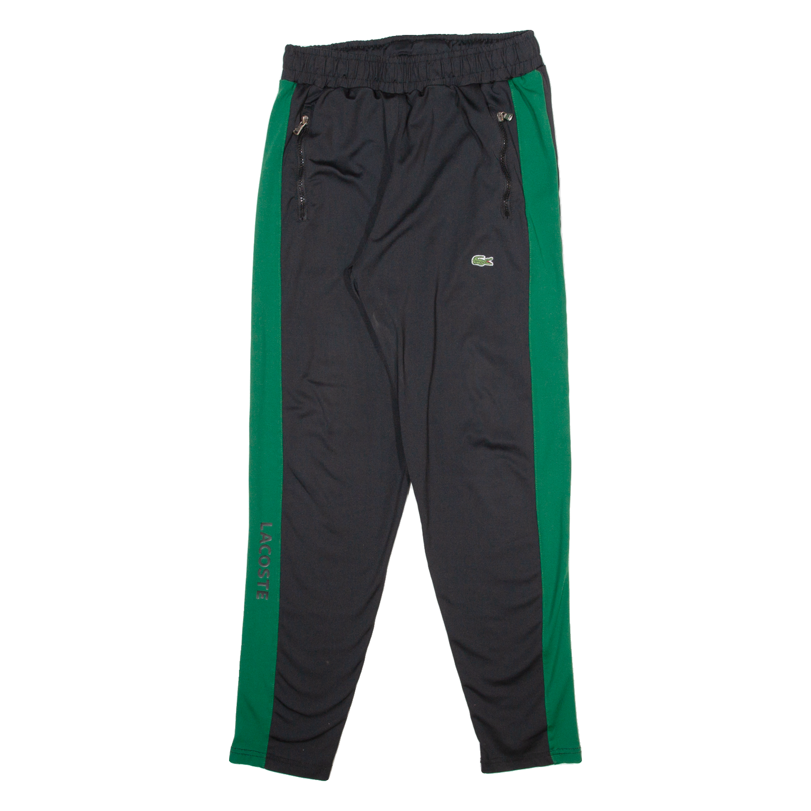 LACOSTE Womens Track Pants Black Tapered L W28 L29