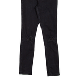 HOLLISTER High Rise Crop Distressed Womens Jeans Black Slim Skinny W26 L26