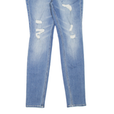 HOLLISTER High Rise Distressed Womens Jeans Blue Slim Skinny Stone Wash W29 L28
