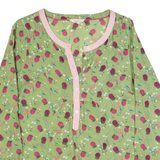 WHITE STUFF Womens Printed Shirt Green V-Neck Long Sleeve Floral UK 8