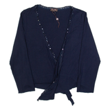 PHASE EIGHT Shawl Womens Top Blue 3/4 Sleeve UK 10