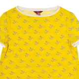TED BAKER Sheer Womens Printed Top Yellow M