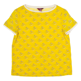 TED BAKER Sheer Womens Printed Top Yellow M