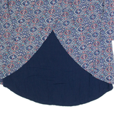 FAT FACE Womens Printed Top Blue 3/4 Sleeve Crazy Pattern UK 12