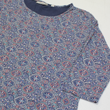 FAT FACE Womens Printed Top Blue 3/4 Sleeve Crazy Pattern UK 12