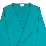 PHASE EIGHT Shawl Womens Top Blue 3/4 Sleeve UK 10