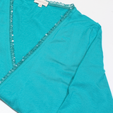 PHASE EIGHT Shawl Womens Top Blue 3/4 Sleeve UK 10