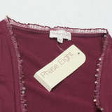 PHASE EIGHT Shawl Womens Top Maroon 3/4 Sleeve UK 12