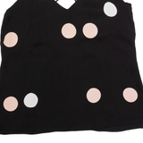 JIGSAW Womens Camisole Vest Black V-Neck Sleeveless Polka Dot UK 12