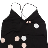 JIGSAW Womens Camisole Vest Black V-Neck Sleeveless Polka Dot UK 12