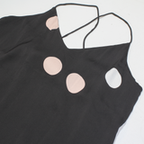 JIGSAW Womens Camisole Vest Black V-Neck Sleeveless Polka Dot UK 12