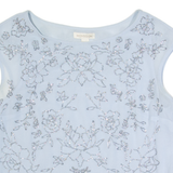 MONSOON Beaded Womens Top Blue Sleeveless UK 10