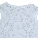 MONSOON Beaded Womens Top Blue Sleeveless UK 10
