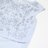 MONSOON Beaded Womens Top Blue Sleeveless UK 10