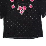 MONSOON Sheer Womens Blouse Black UK 12