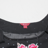 MONSOON Sheer Womens Blouse Black UK 12