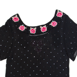 MONSOON Sheer Womens Blouse Black UK 12