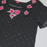 MONSOON Sheer Womens Blouse Black UK 12