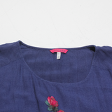 JOULES Womens Printed Top Blue Viscose Floral UK 6