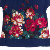 JOULES Womens Printed Top Blue Viscose Floral UK 6