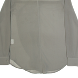 DKNY Frill Womens Shirt Grey Collared Long Sleeve XXS