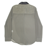 DKNY Frill Womens Shirt Grey Collared Long Sleeve XXS