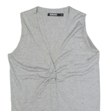 DKNY Womens Top Grey V-Neck Sleeveless S