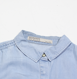 ALL SAINTS Womens Off Shoulder Vest Blue Collared Sleeveless UK 10