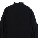 MONSOON Frill Womens Shirt Black High Neck Long Sleeve UK 10