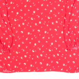 MONSOON Womens Printed Top Pink V-Neck Long Sleeve Floral M