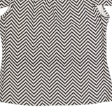 PHASE EIGHT Womens Printed Top White Off Shoulder Chevron UK 18