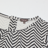 PHASE EIGHT Womens Printed Top White Off Shoulder Chevron UK 18