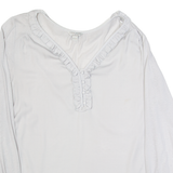 MONSOON Womens Top Grey Long Sleeve Linen UK 14