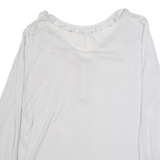 MONSOON Womens Top Grey Long Sleeve Linen UK 14