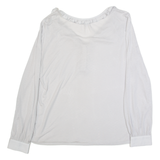 MONSOON Womens Top Grey Long Sleeve Linen UK 14