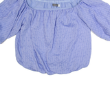 MINT VELVET Womens Off Shoulder Top Purple 3/4 Sleeve Striped S
