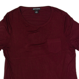 DKNY Womens Bardot Top Maroon L