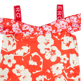 ICEBERG Womens Printed Top Red V-Neck Sleeveless Floral M