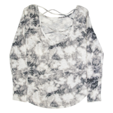 HOLLISTER Tie-Dye Womens Top Grey Long Sleeve S
