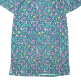 WHITE STUFF Womens Day Dress Blue Floral Short Sleeve Knee Length UK 12