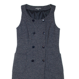LAURA ASHLEY Womens Jacket Dress Grey Sleeveless Knee Length UK 12