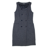 LAURA ASHLEY Womens Jacket Dress Grey Sleeveless Knee Length UK 12