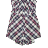 TED BAKER Womens Shirt Dress Purple Check Sleeveless Knee Length S