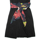 TED BAKER Womens Mini Dress Black Viscose Floral Sleeveless Short S