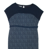 LAURA ASHLEY Womens Day Dress Blue Spotted Sleeveless Knee Length UK 14